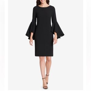 Jessica Howard Black Bell Sleeve Sheath Dress